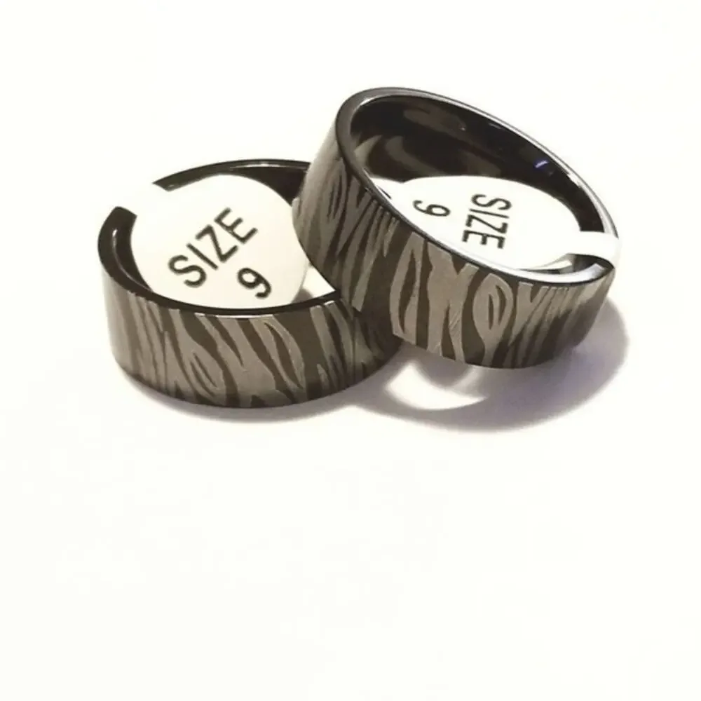 New 316L stainless steel tigers stirped‎ ring size 9